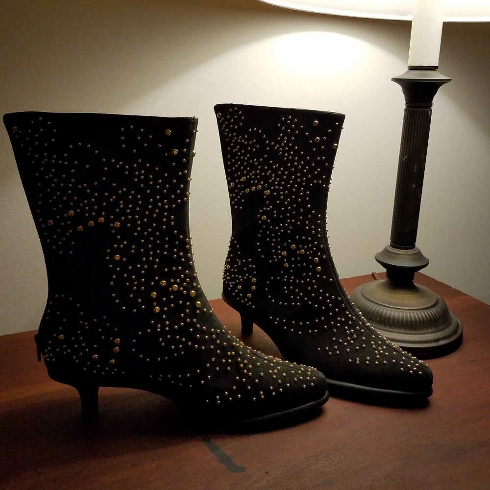 Black studded boots